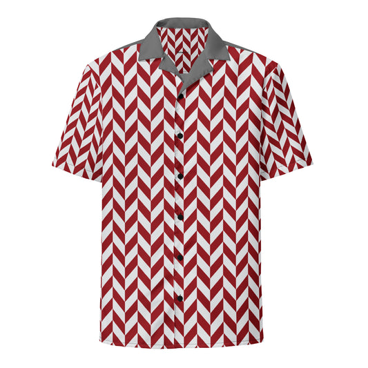 DivineWear Unisex button shirt Red/ Grey