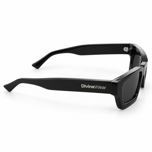DivineWear Frames — Black — logo side view