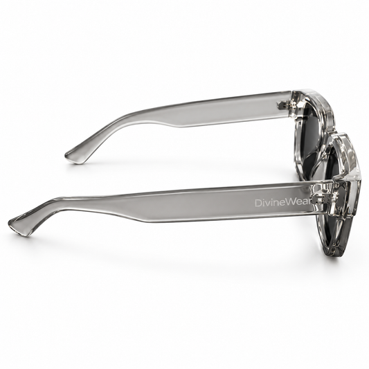 DivineWear Frames — Clear Smoke — logo side view