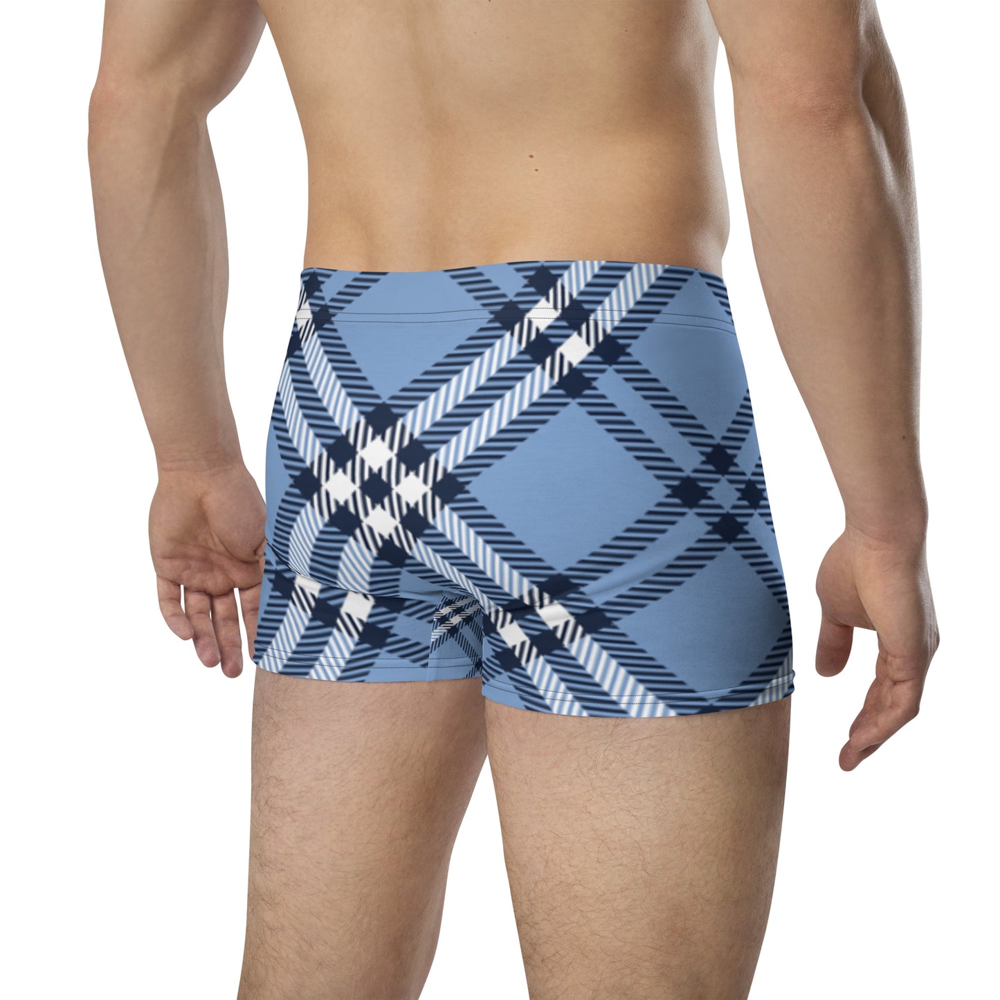 DivineWear Fall22 Plaid Sport Boxer Briefs / Blue