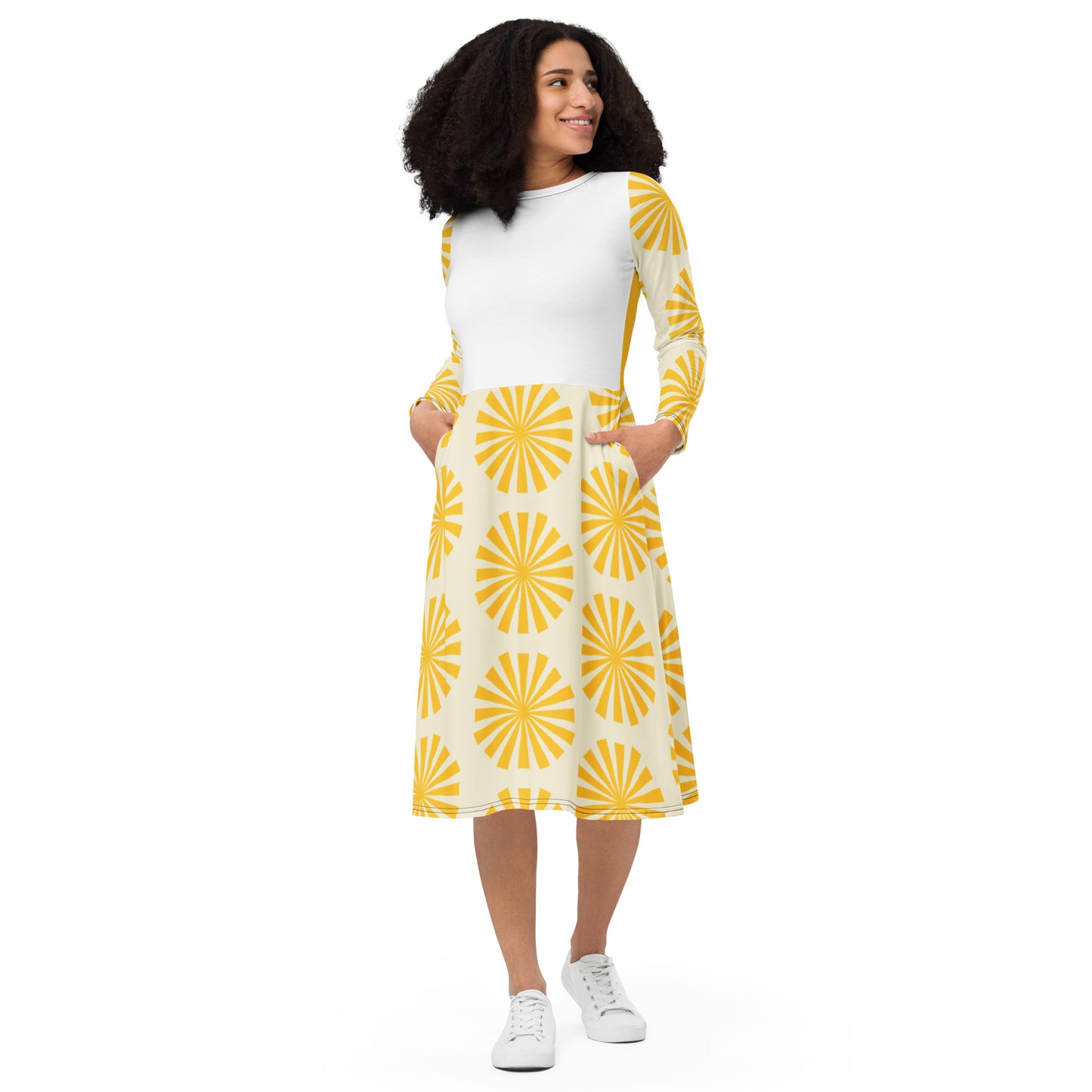 DivineWear Fall long sleeve midi dress
