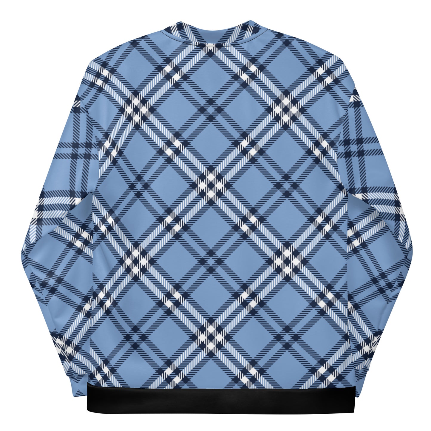 DivineWear Fall22 Plaid Unisex Bomber Jacket in blue