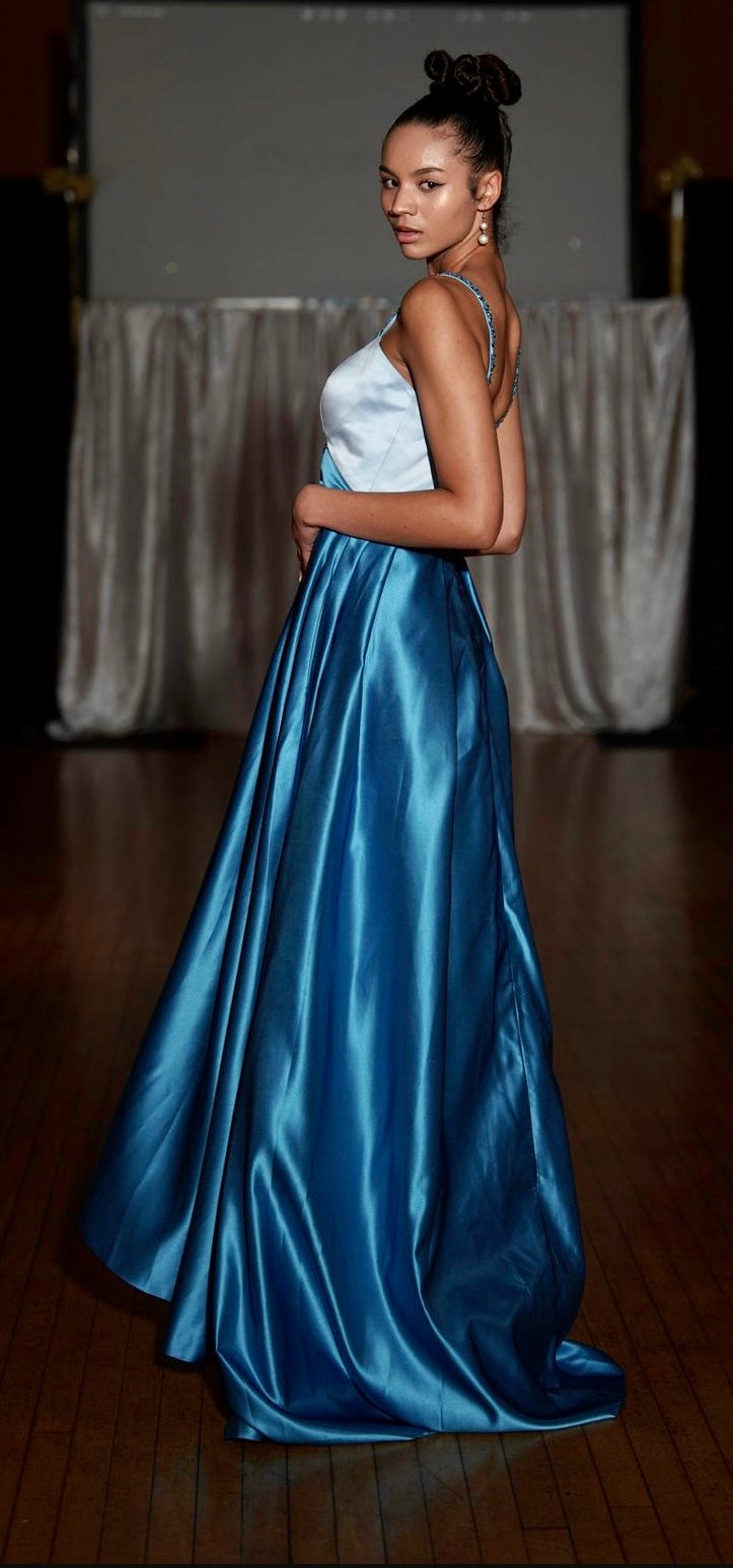 DivineWear Sky-Blue and Teal Gown