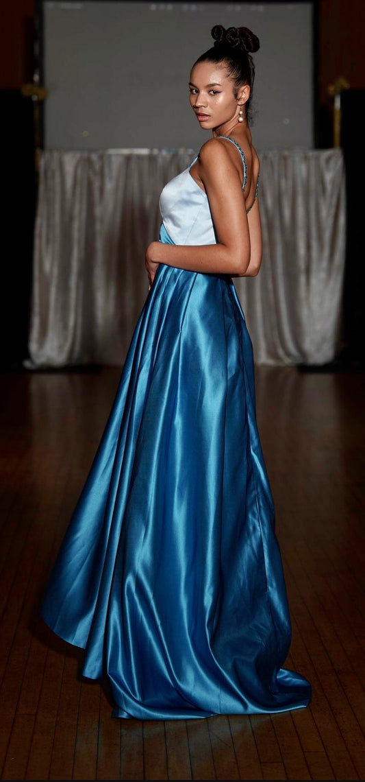 DivineWear Sky-Blue and Teal Gown