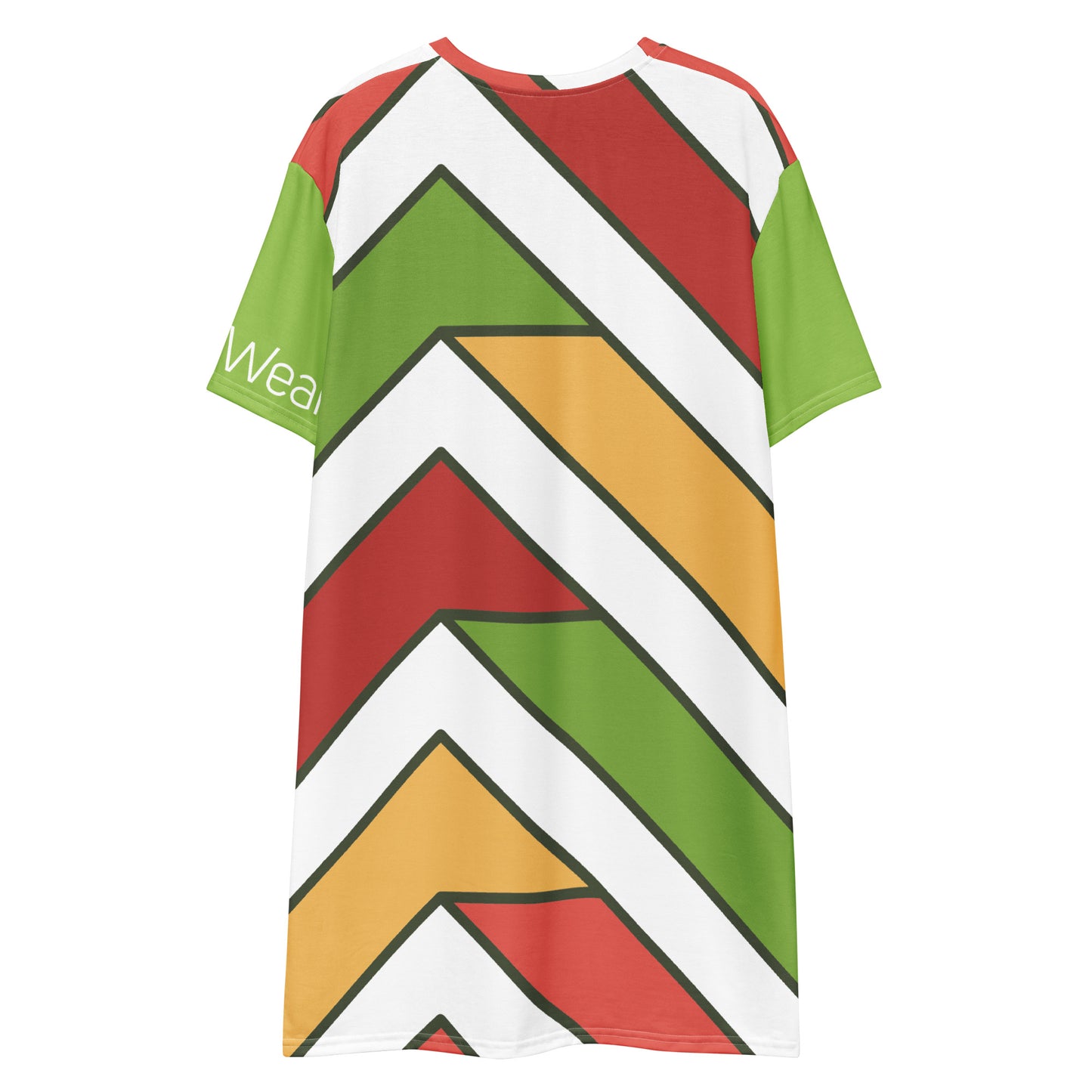 DivineWear Green Color Block T-shirt dress The Crown Collection