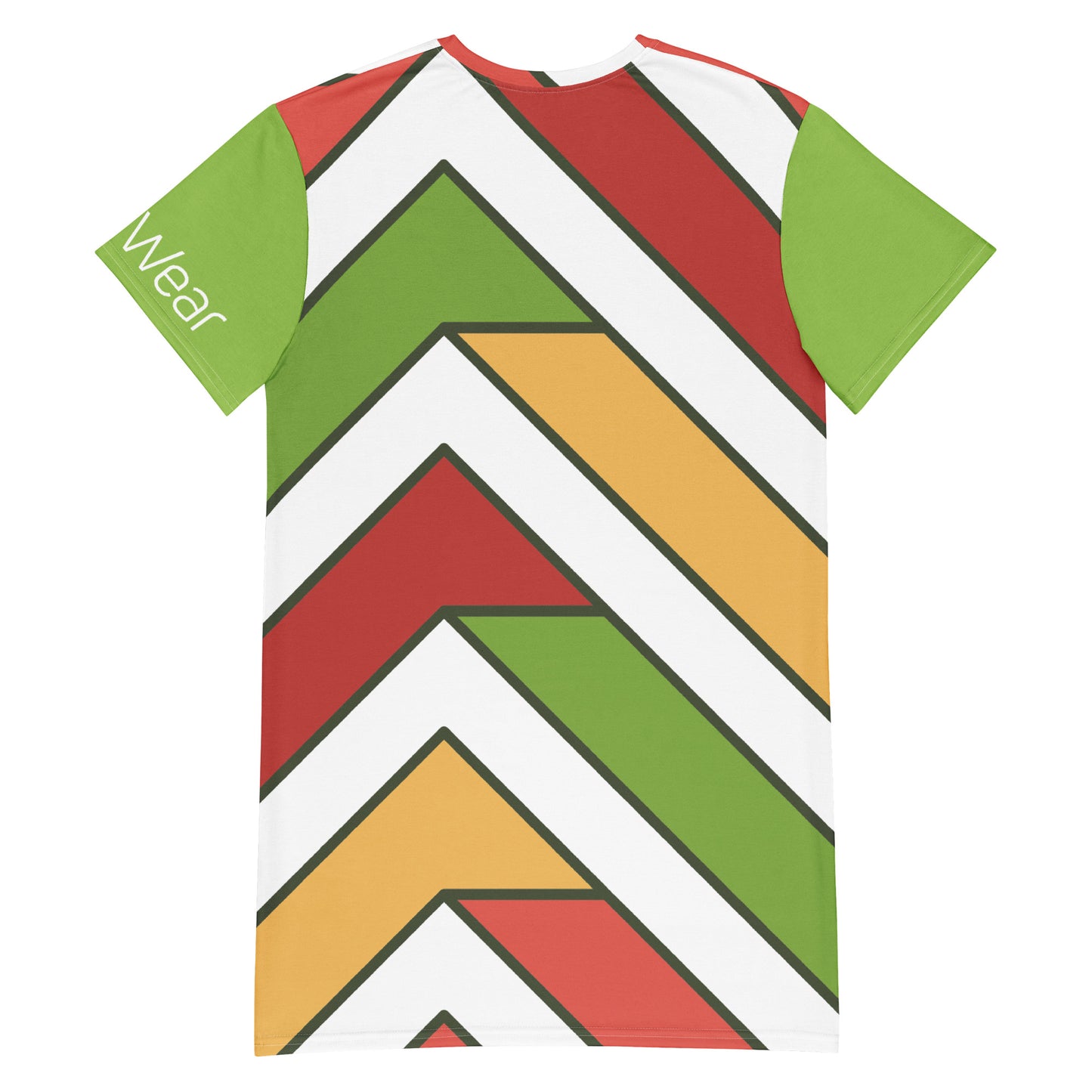 DivineWear Green Color Block T-shirt dress The Crown Collection