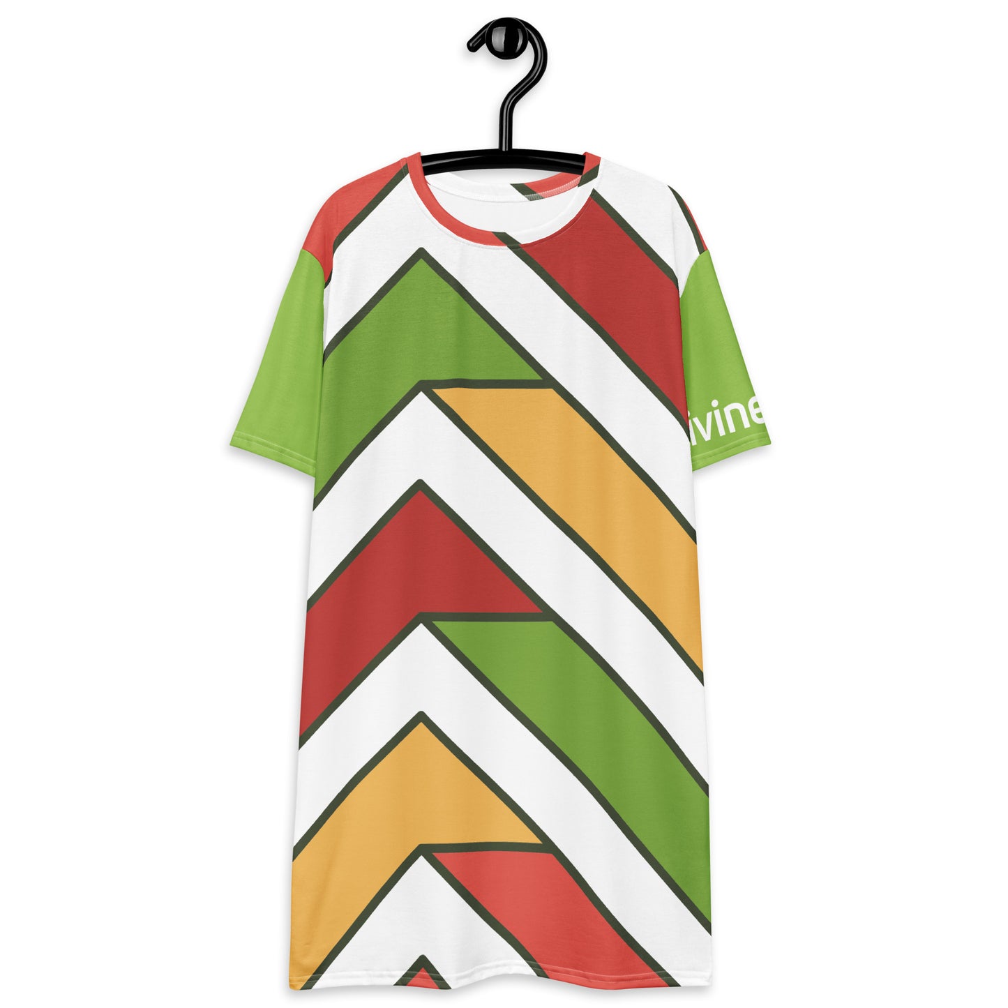 DivineWear Green Color Block T-shirt dress The Crown Collection