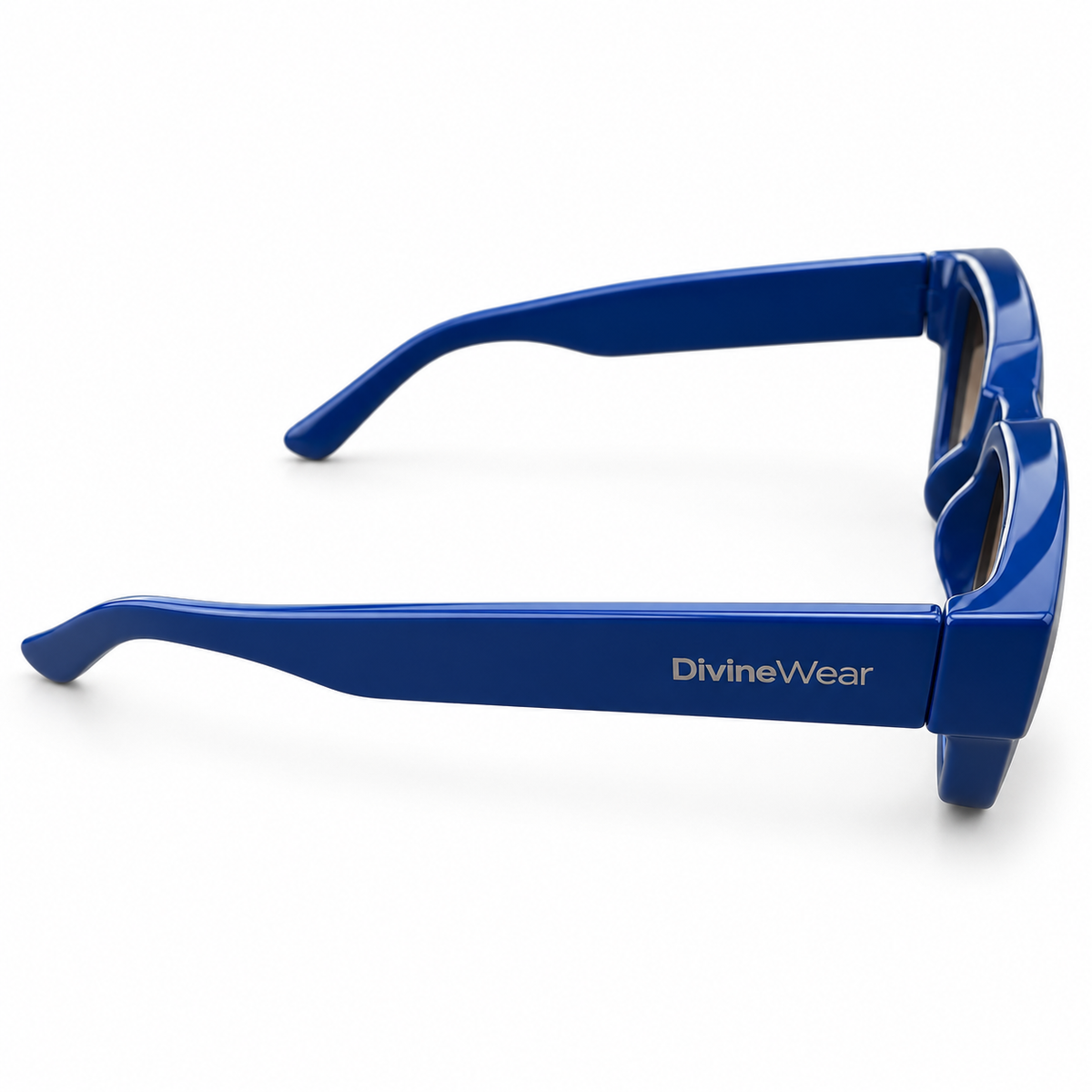 DivineWear Frames — Cobalt Blue — logo side view