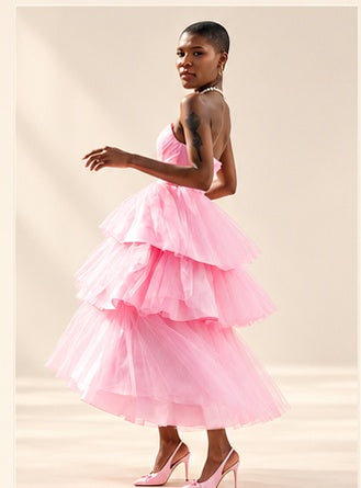 DivineWear Blush Tiered Tulle Dress — approved editorial model