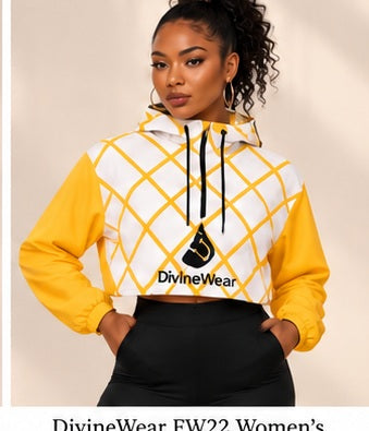 DivineWear FW22 Women’s cropped windbreaker Yellow — approved editorial model