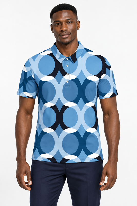 Kenyan male model wearing DivineWear slim fit polo Blues