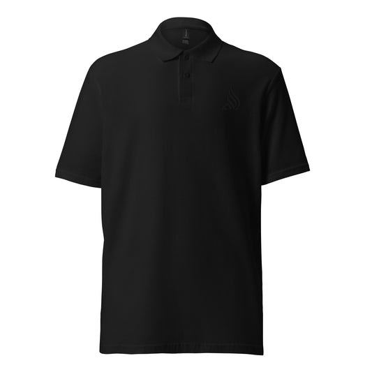 DivineWear Solid Black embroidered mens polo shirt