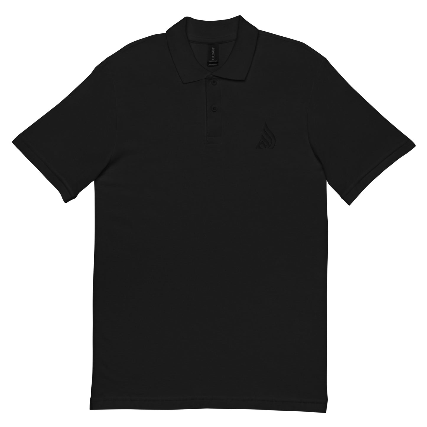 DivineWear Solid Black embroidered mens polo shirt