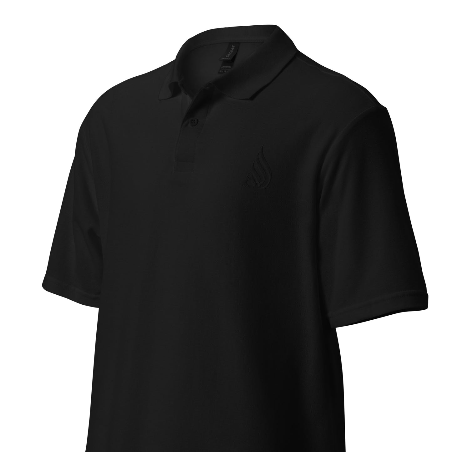 DivineWear Solid Black embroidered mens polo shirt