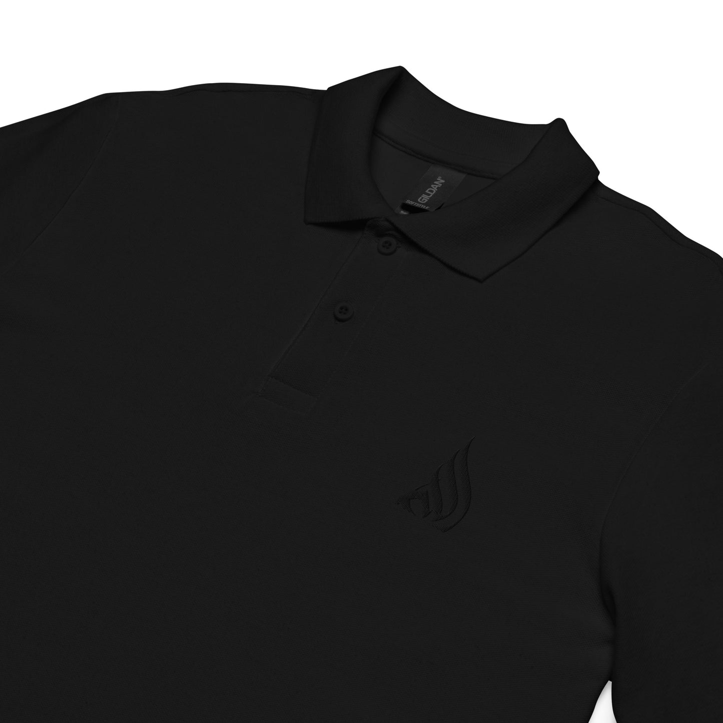 DivineWear Solid Black embroidered mens polo shirt