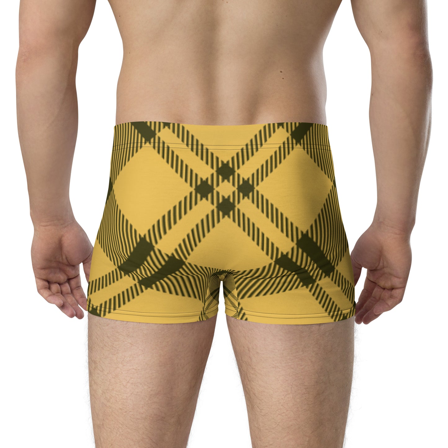 DivineWear Fall22 Plaid Sport Boxer Briefs / Yellow