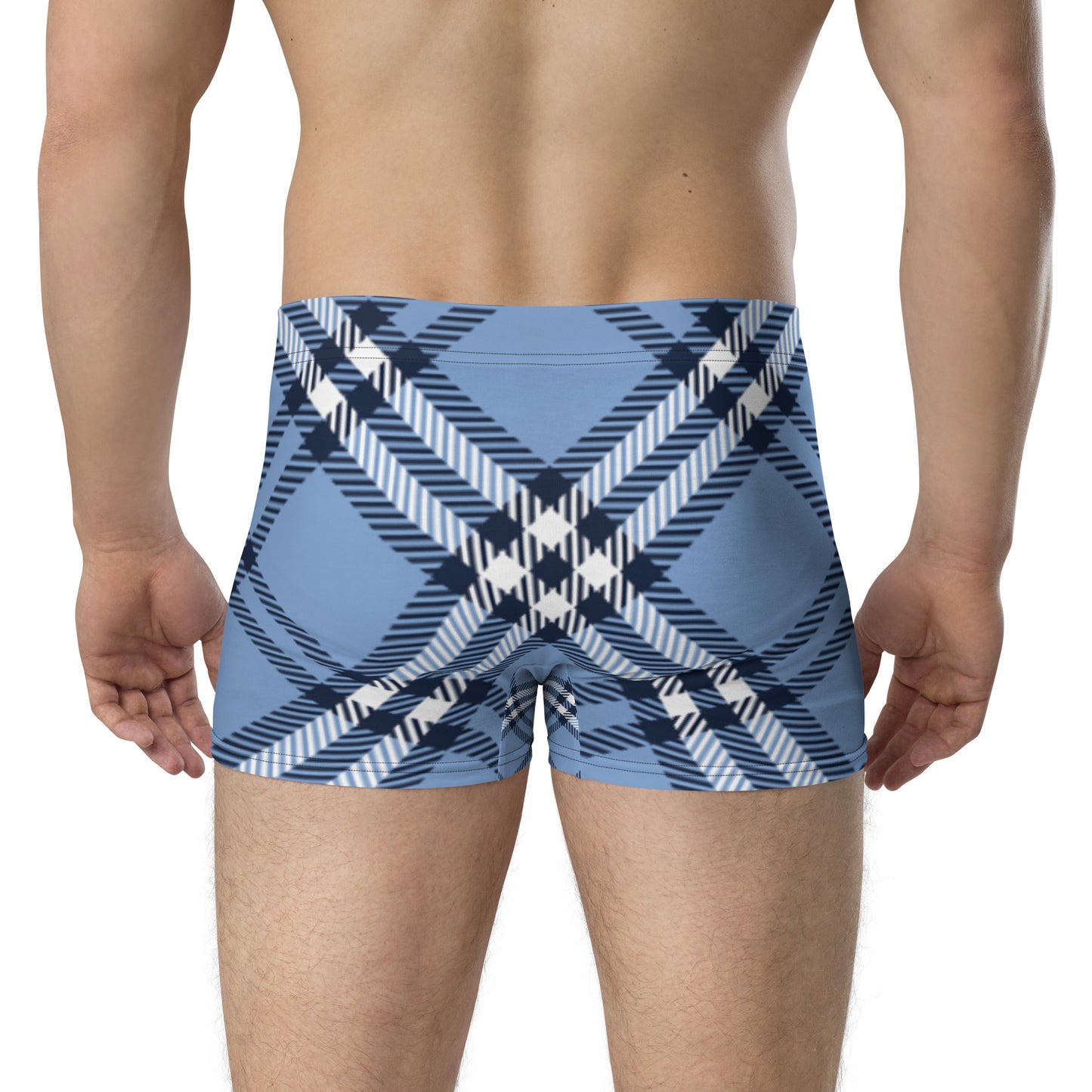 DivineWear Fall22 Plaid Sport Boxer Briefs / Blue