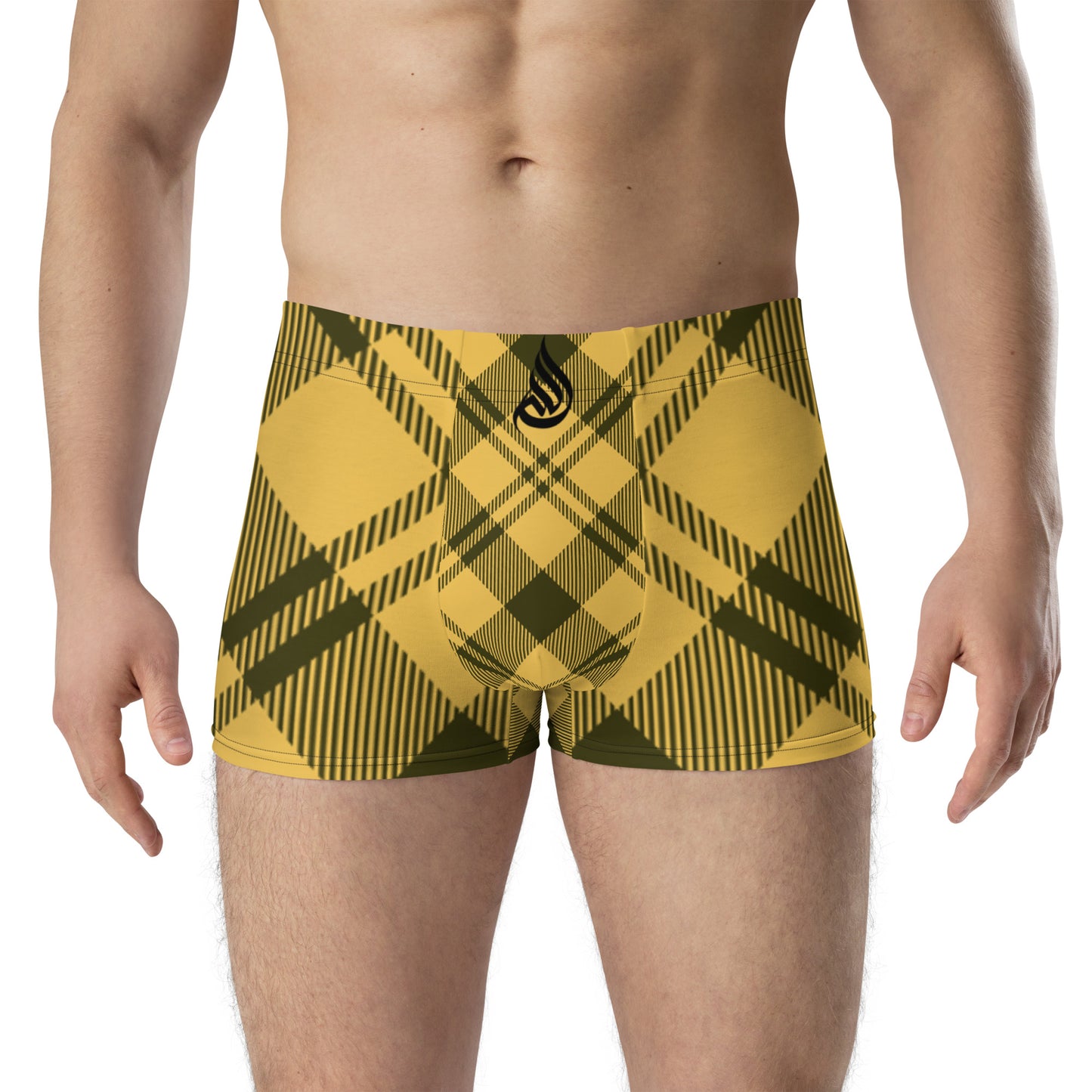DivineWear Fall22 Plaid Sport Boxer Briefs / Yellow