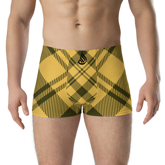 DivineWear Fall22 Plaid Sport Boxer Briefs / Yellow