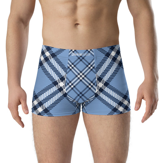 DivineWear Fall22 Plaid Sport Boxer Briefs / Blue