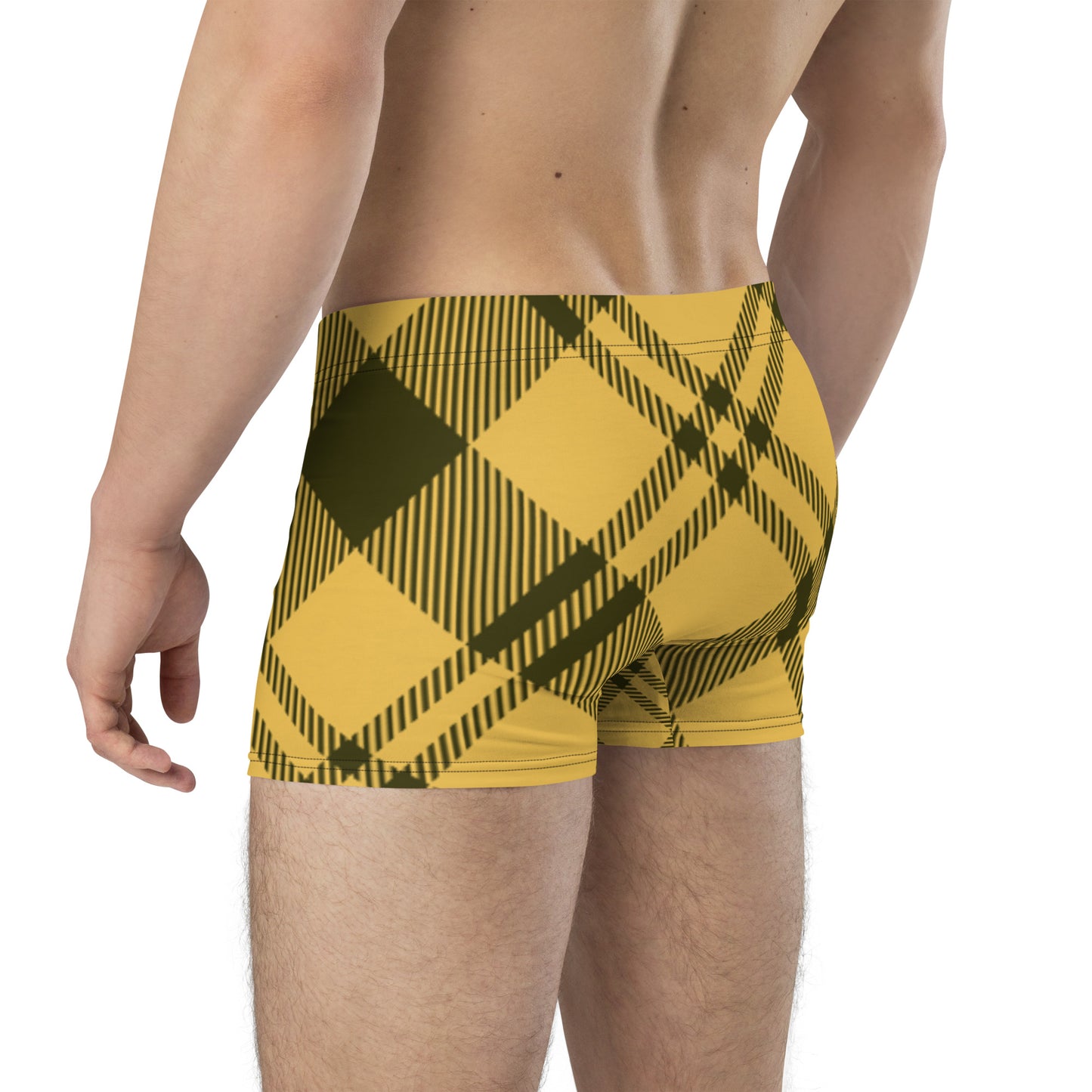 DivineWear Fall22 Plaid Sport Boxer Briefs / Yellow