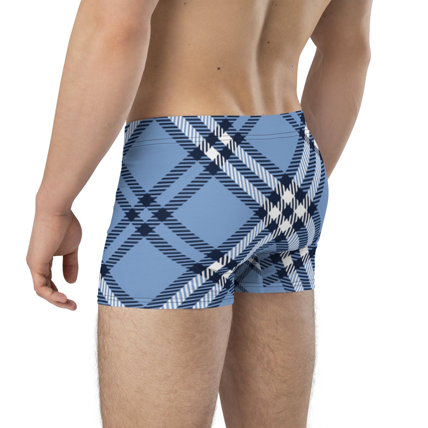 DivineWear Fall22 Plaid Sport Boxer Briefs / Blue