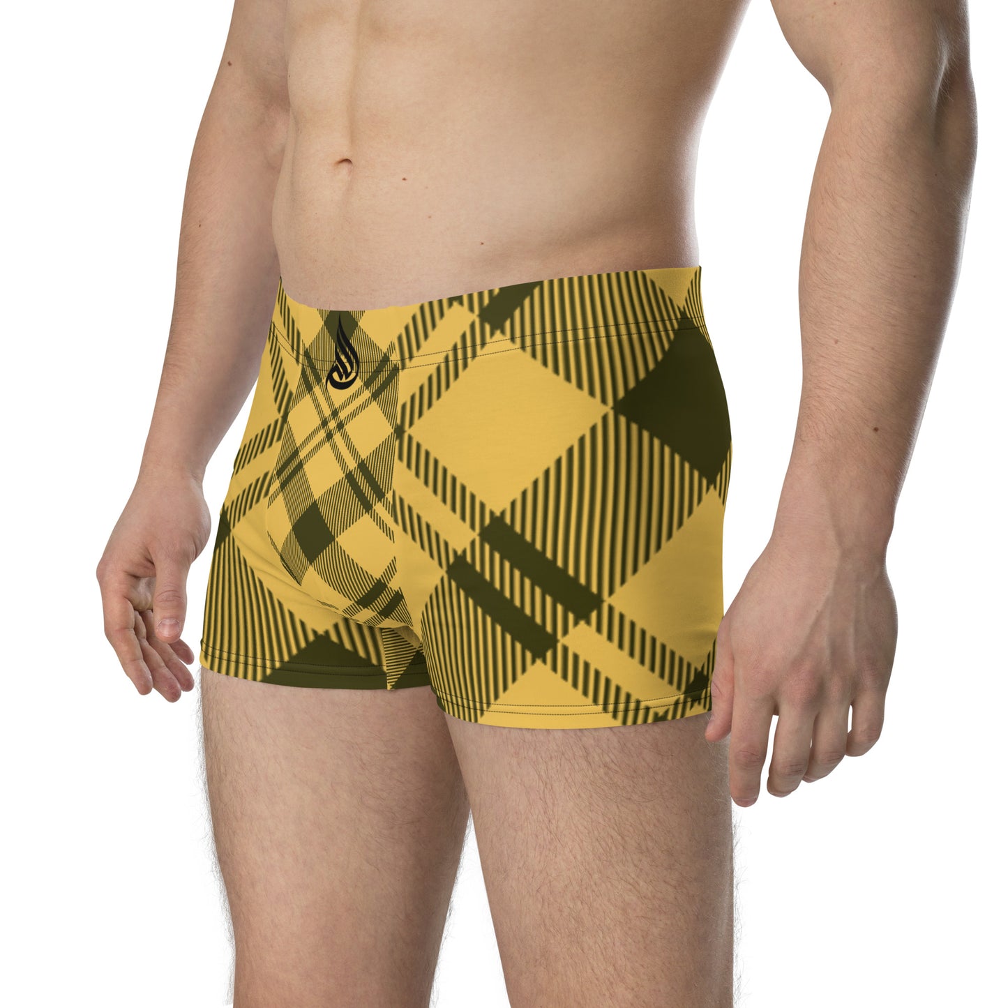 DivineWear Fall22 Plaid Sport Boxer Briefs / Yellow