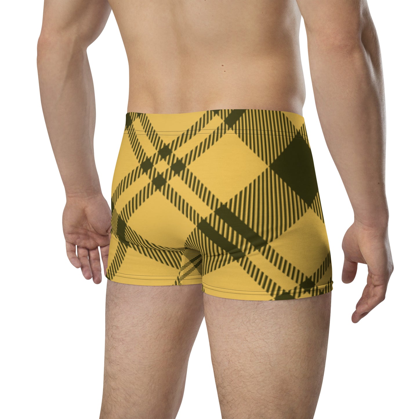 DivineWear Fall22 Plaid Sport Boxer Briefs / Yellow