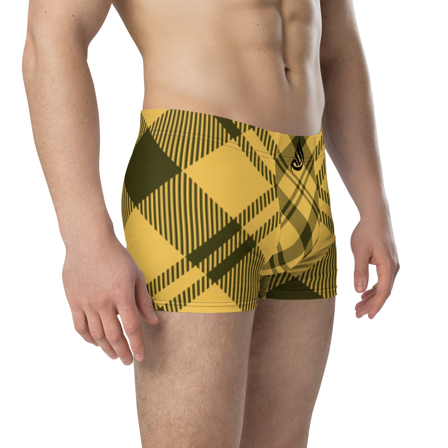 DivineWear Fall22 Plaid Sport Boxer Briefs / Yellow