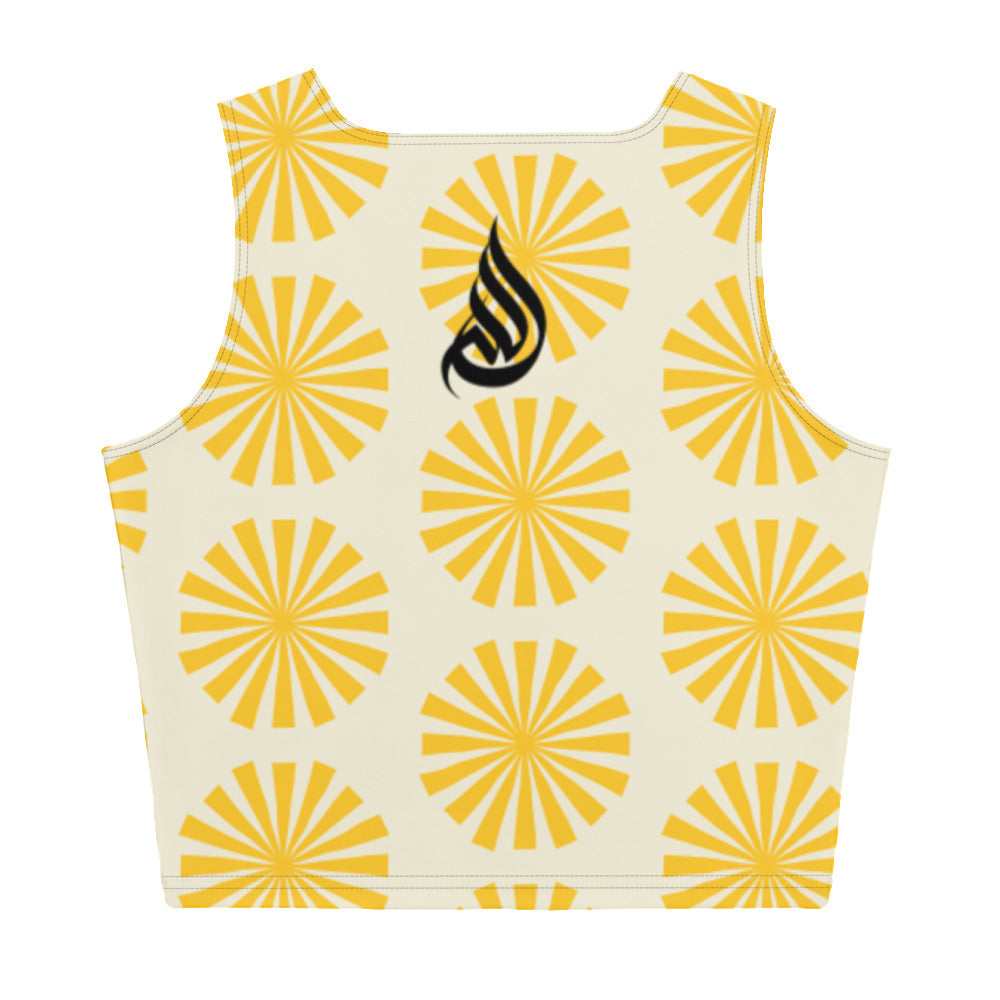 DivineWear Fall22 Floral Crop Top in Yellow