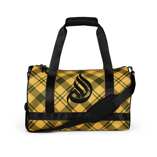 DivineWear Fall22 Plaid gym bag in yellow