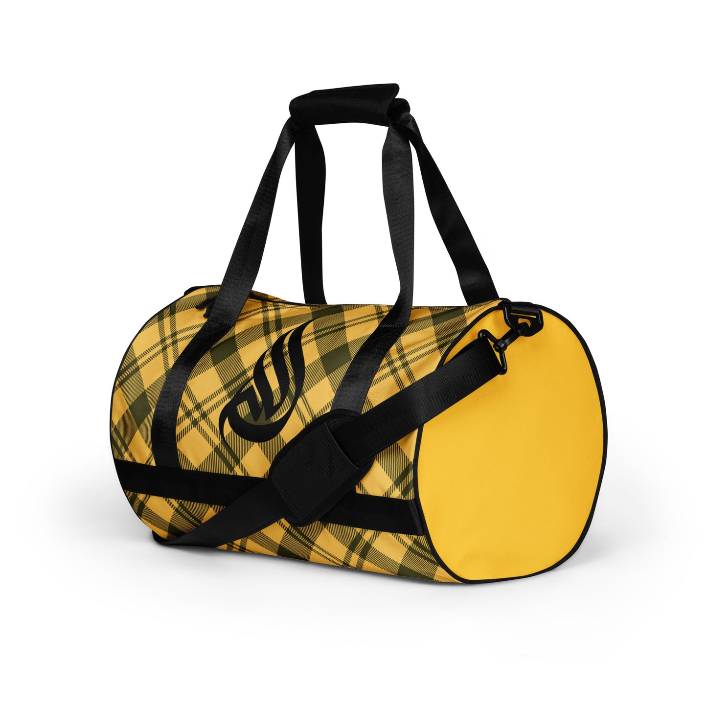 DivineWear Fall22 Plaid gym bag in yellow