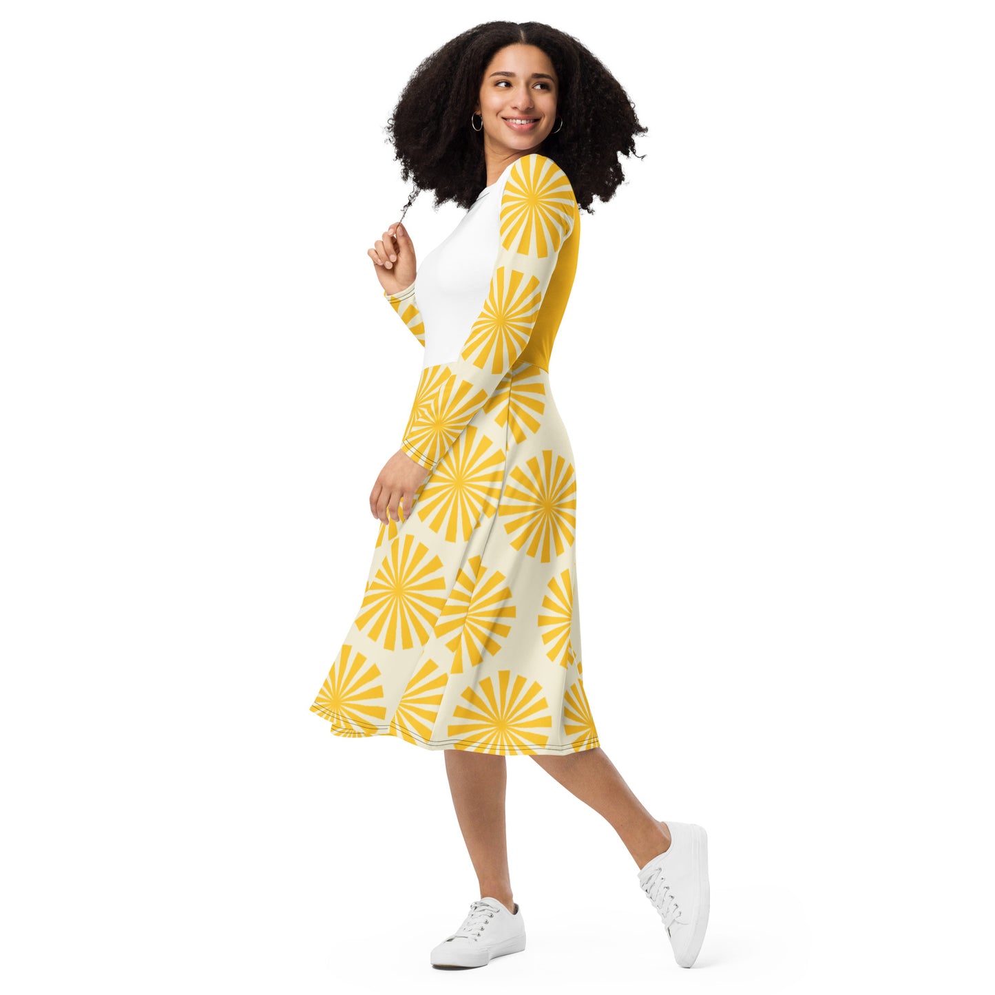 DivineWear Fall long sleeve midi dress