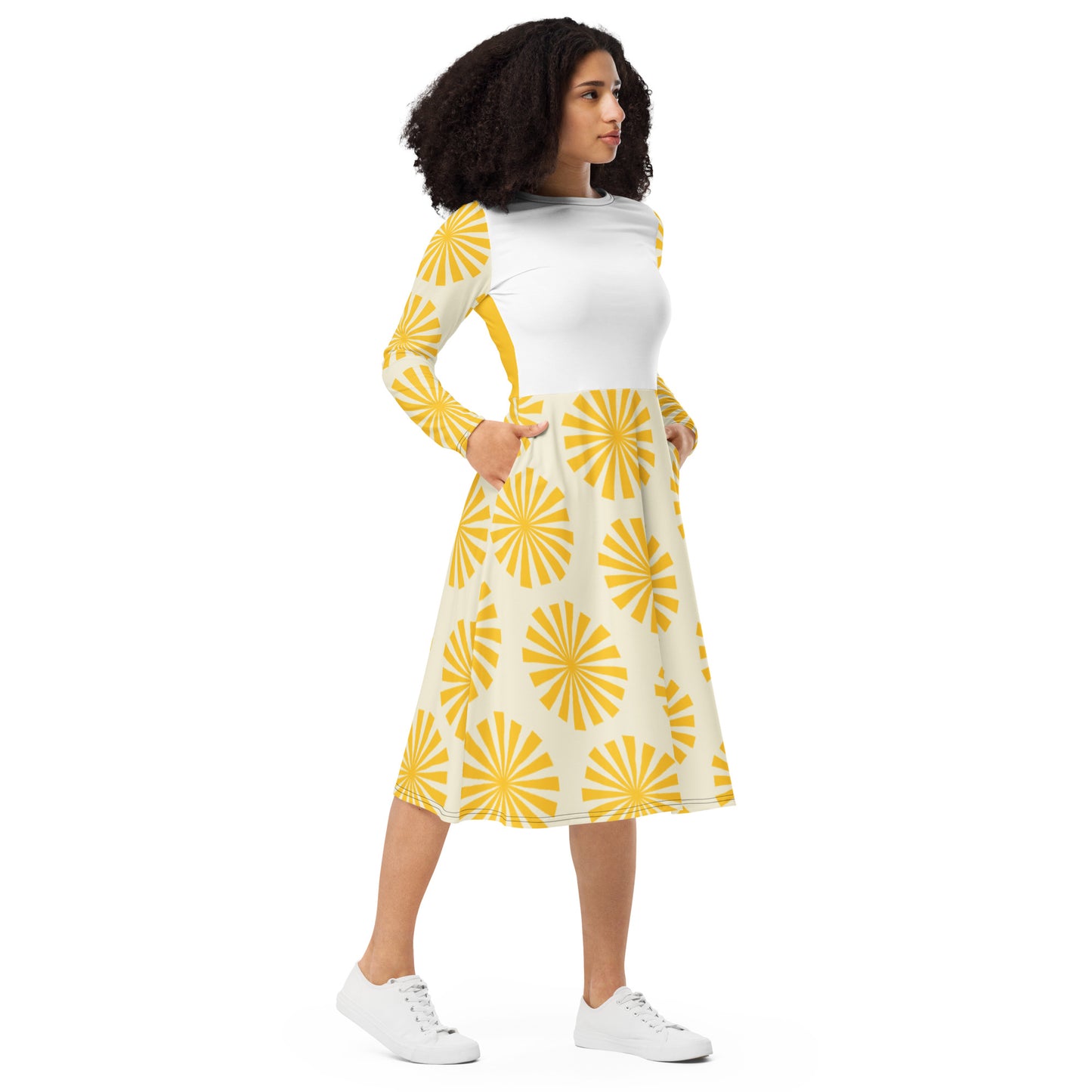 DivineWear Fall long sleeve midi dress