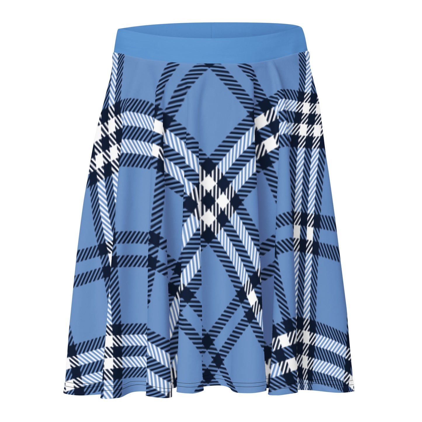 DivineWear Fall22 Plaid Skater Skirt / blue