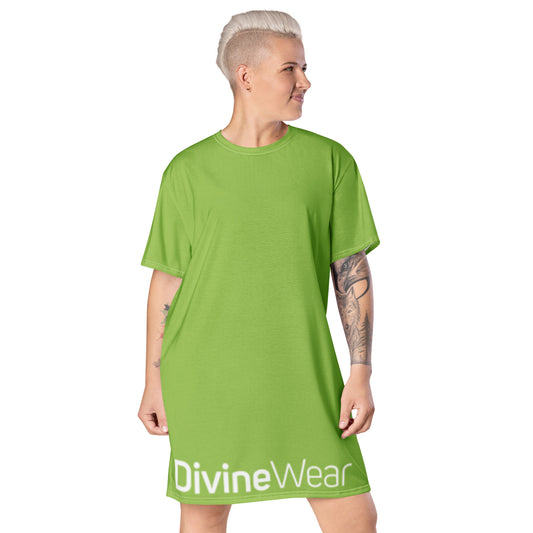 DivineWear SS22 T-shirt dress in Neon Green