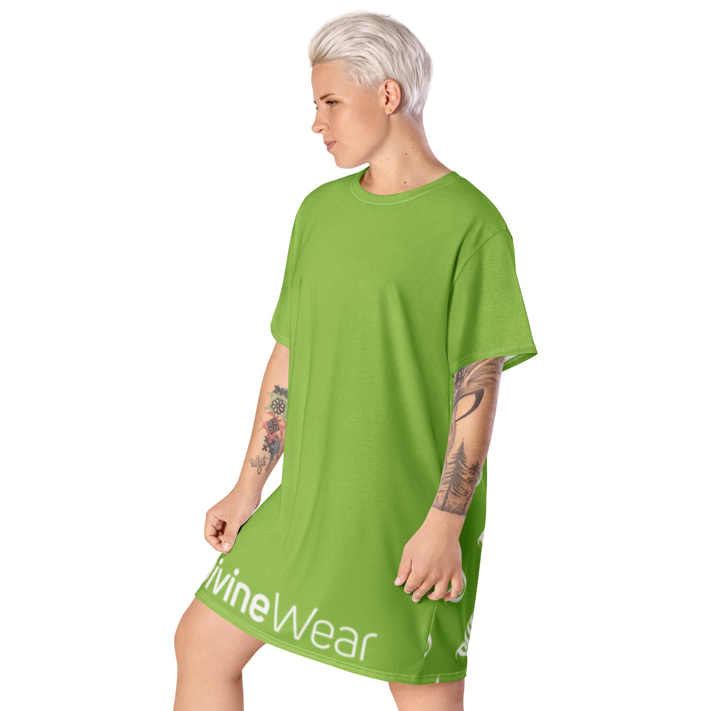 DivineWear SS22 T-shirt dress in Neon Green