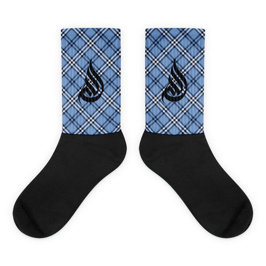 DivineWear Fall22 Plaid Socks / Blue