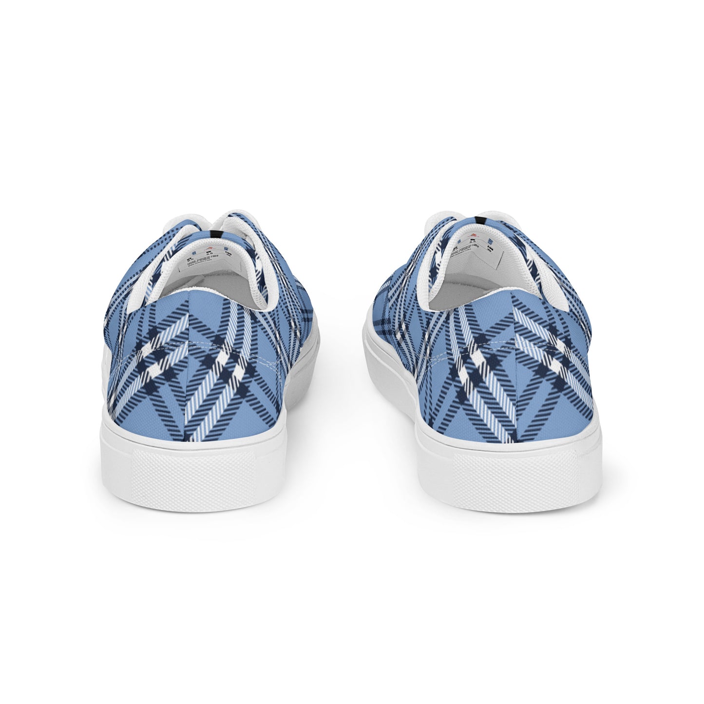 DivineWear Fall22 Women’s Plaid lace-up canvas shoes in blue