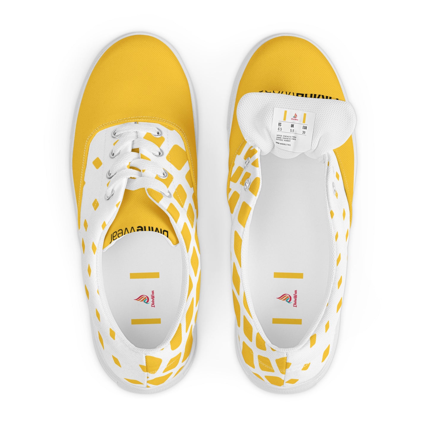 DivineWear FW22 Women’s lace-up canvas shoes in Yellow