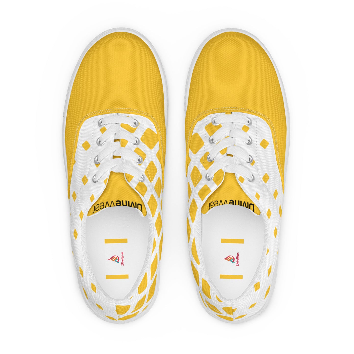 DivineWear FW22 Women’s lace-up canvas shoes in Yellow