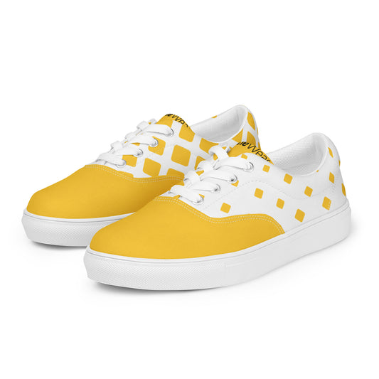 DivineWear FW22 Women’s lace-up canvas shoes in Yellow